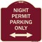 Signmission Night Permit Parking W/ Bi-Directional Arrow Heavy-Gauge Aluminum Sign, 18" x 18", BU-1818-23860 A-DES-BU-1818-23860 - alternate 1